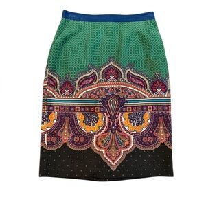 Anthropologie Edmé & Esyllte Corduroy Skirt | Lined | Boho Paisley |‎ Size 0